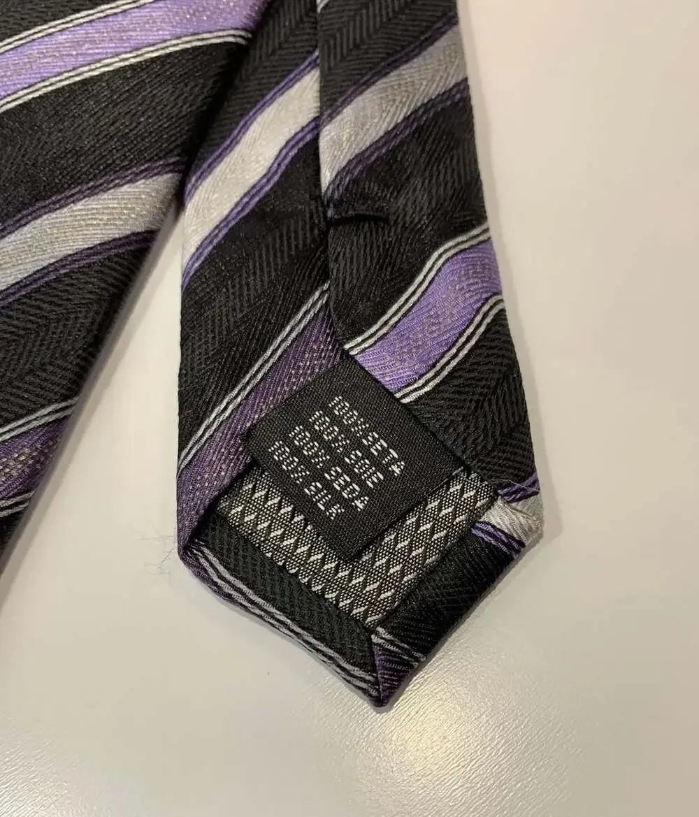 Rep Tie silk Alexander Julian black purple silver men’s neck tie